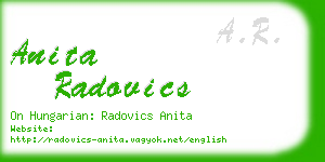 anita radovics business card
